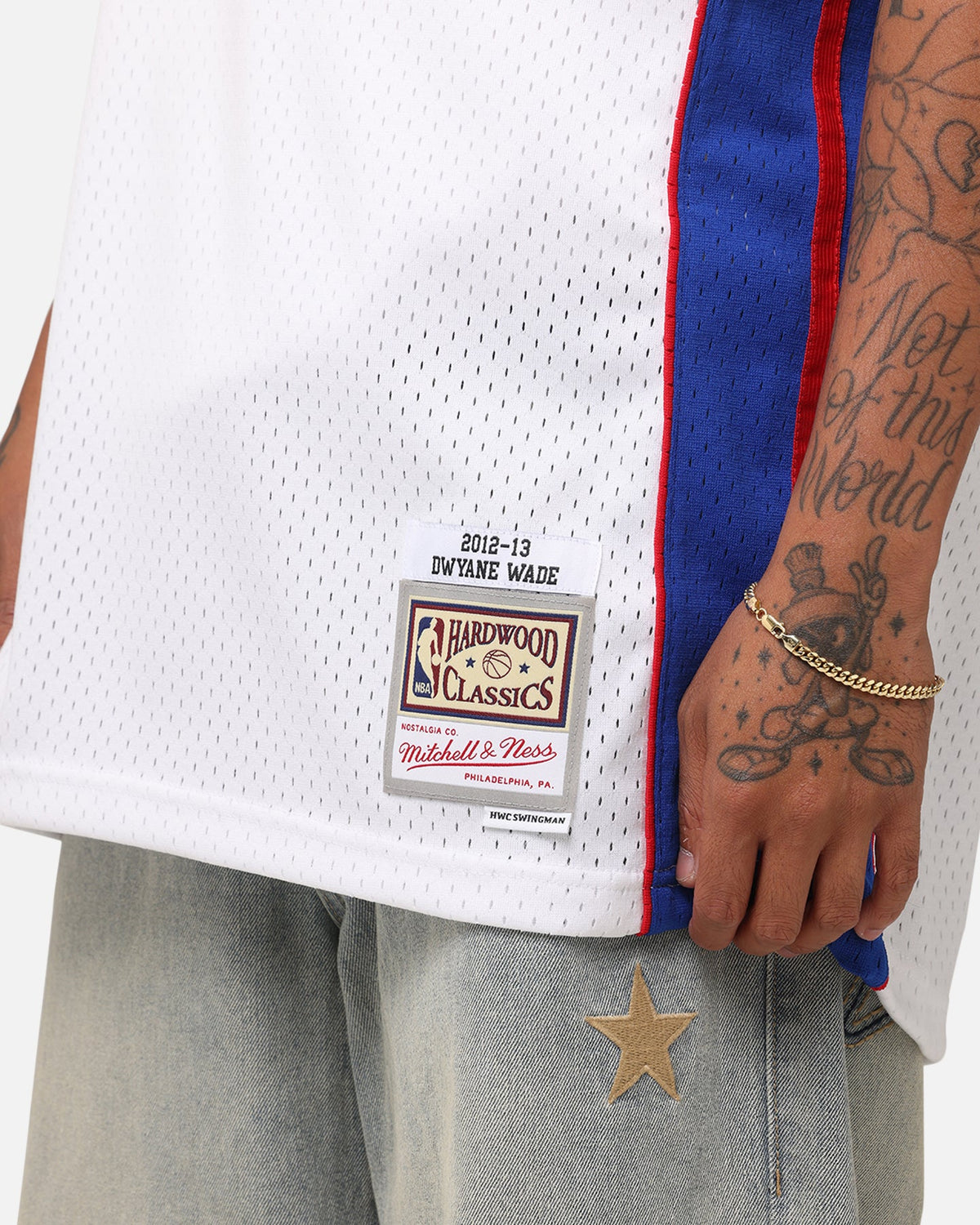 Mitchell & Ness Miami Heat Dwyane Wade #3 'Flags Collection' Jersey White
