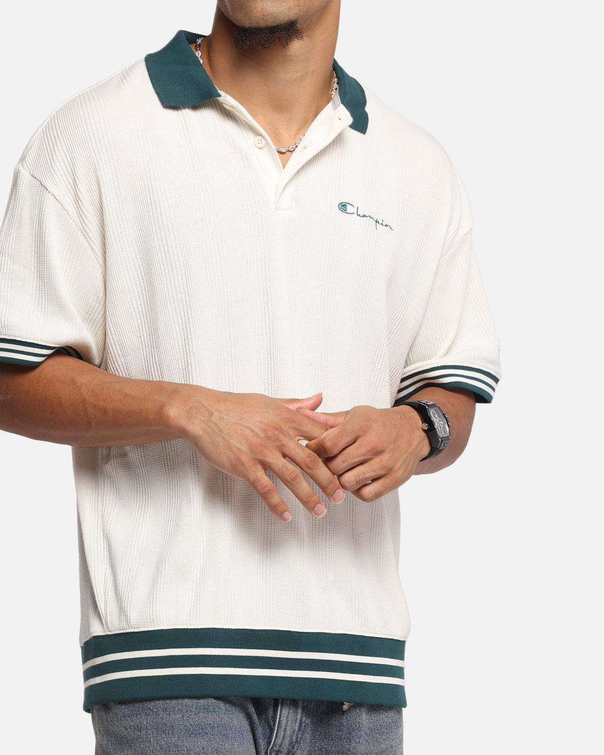 Champion Textured Polo Shirt Natural
