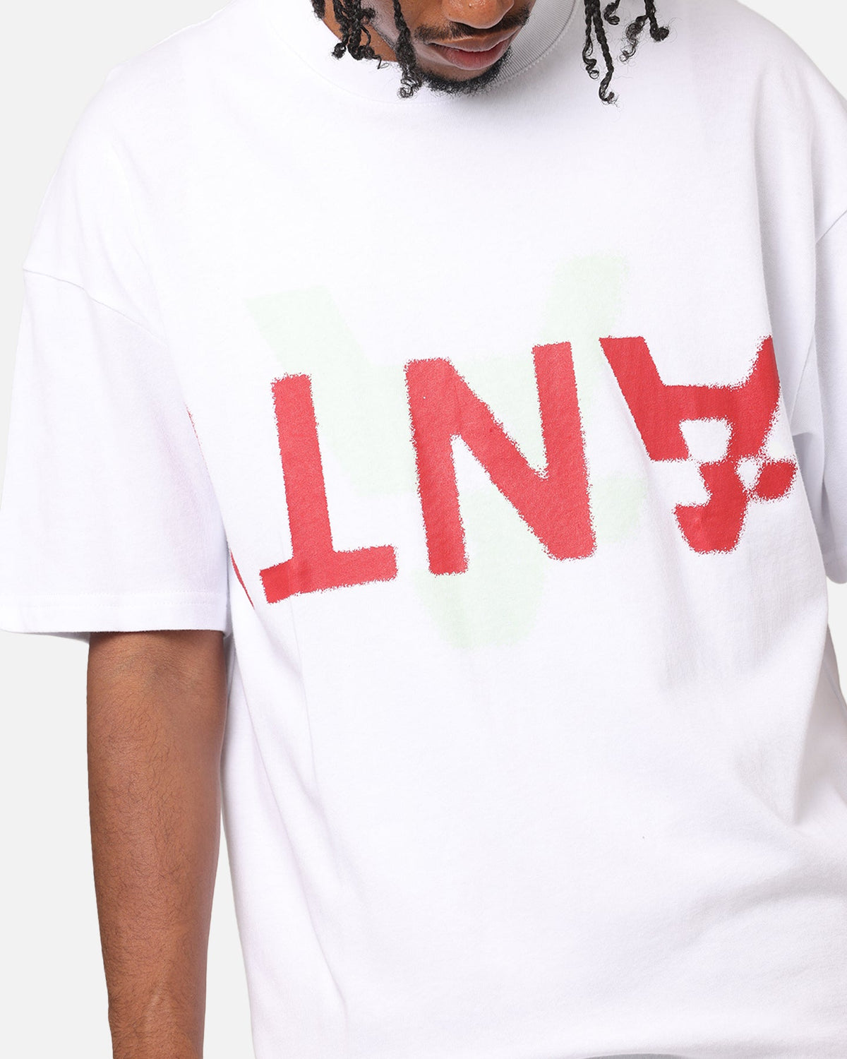 The Anti Order Echo Spray Drop Shoulder T-Shirt White