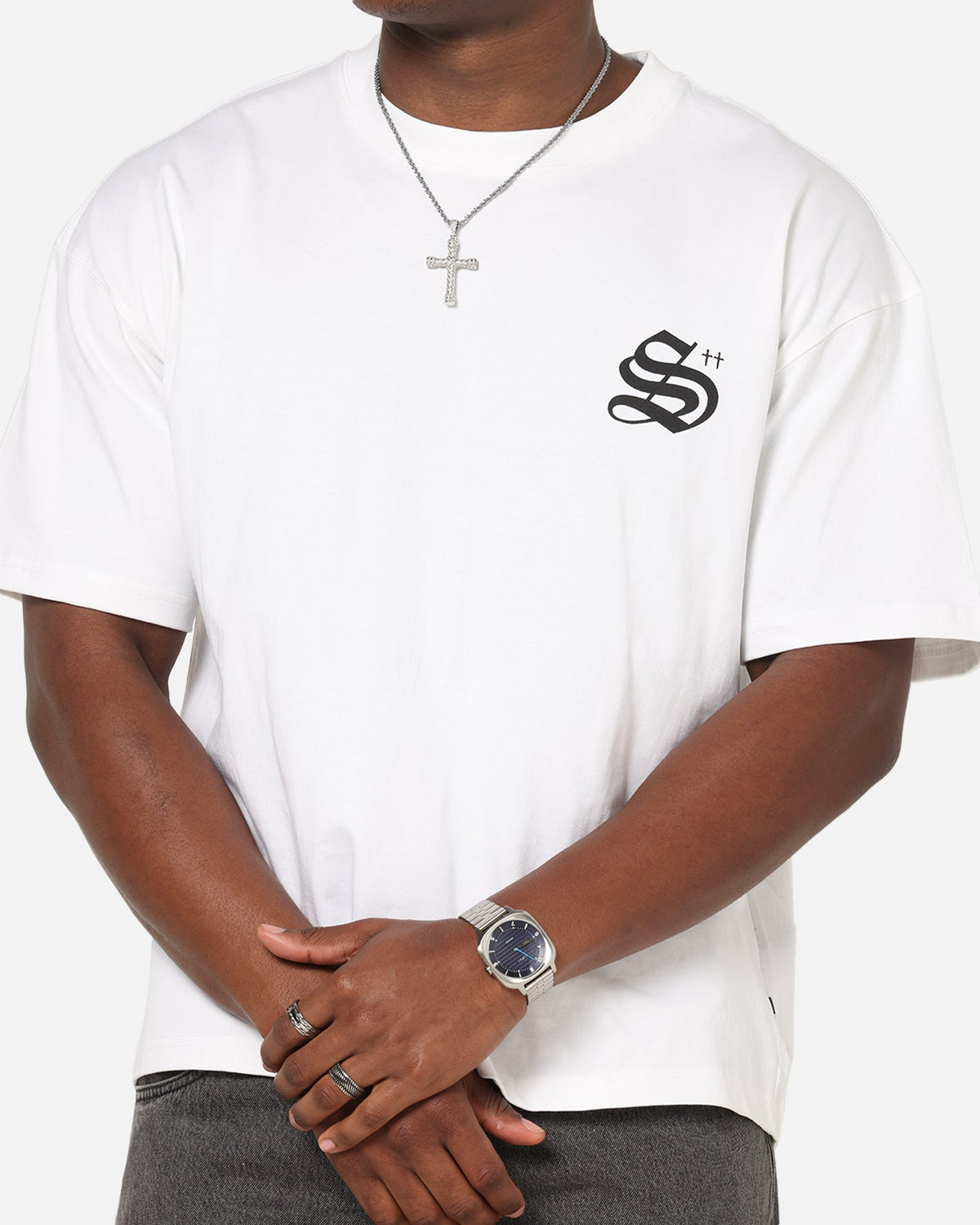 Saint Morta Shadow Mark T-Shirt White