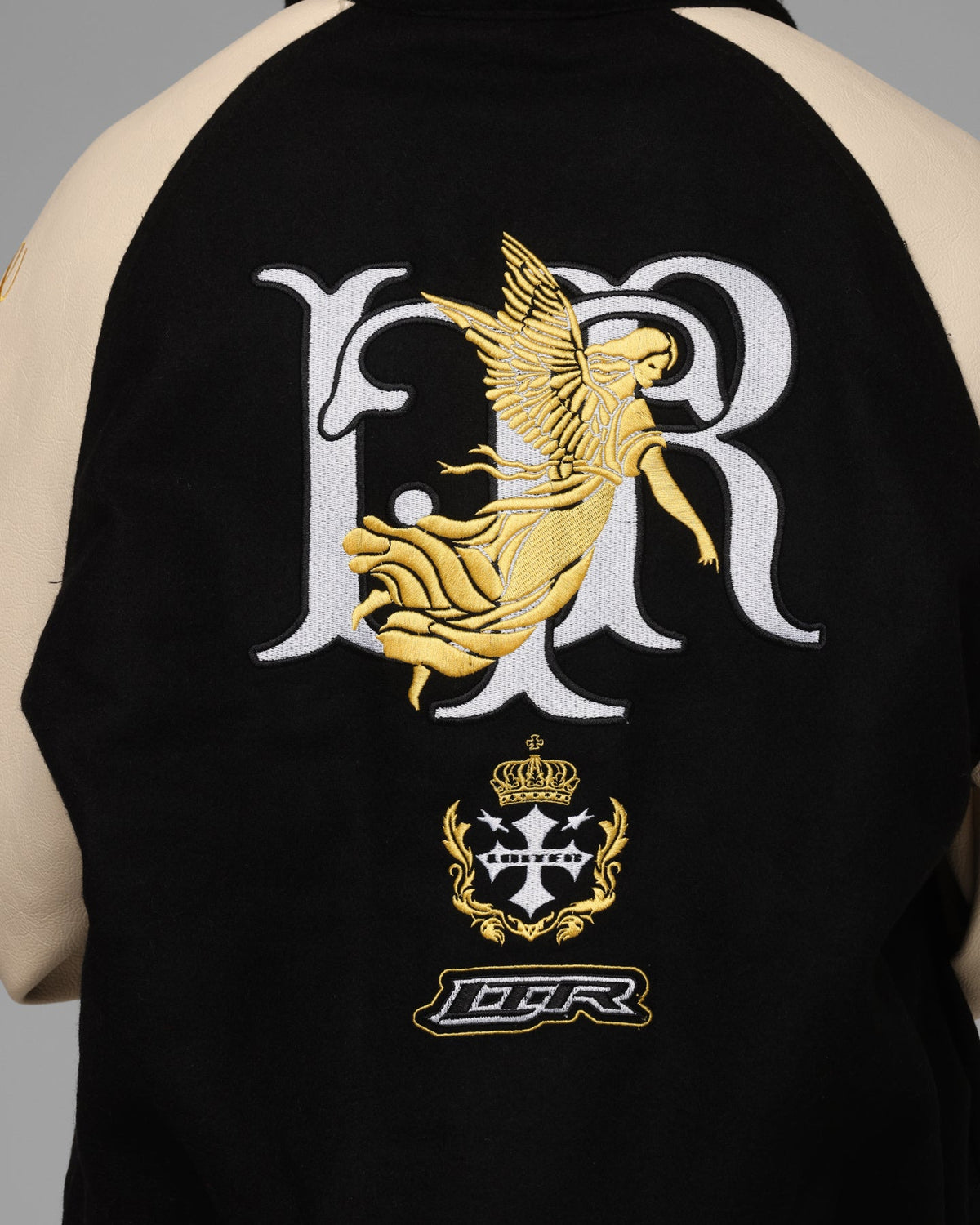 Loiter Heaven Varsity Jacket Black/Off White