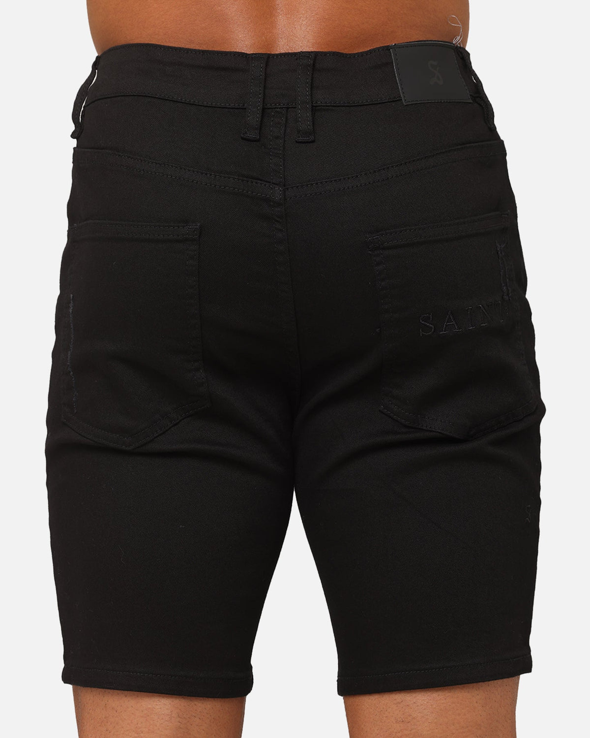 Saint Morta Dynasty Thrash V2 Denim Shorts Jet Black