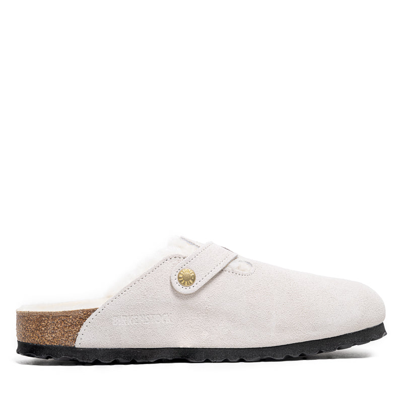 Women's Birkenstock Boston Shearling Suede - Antique White