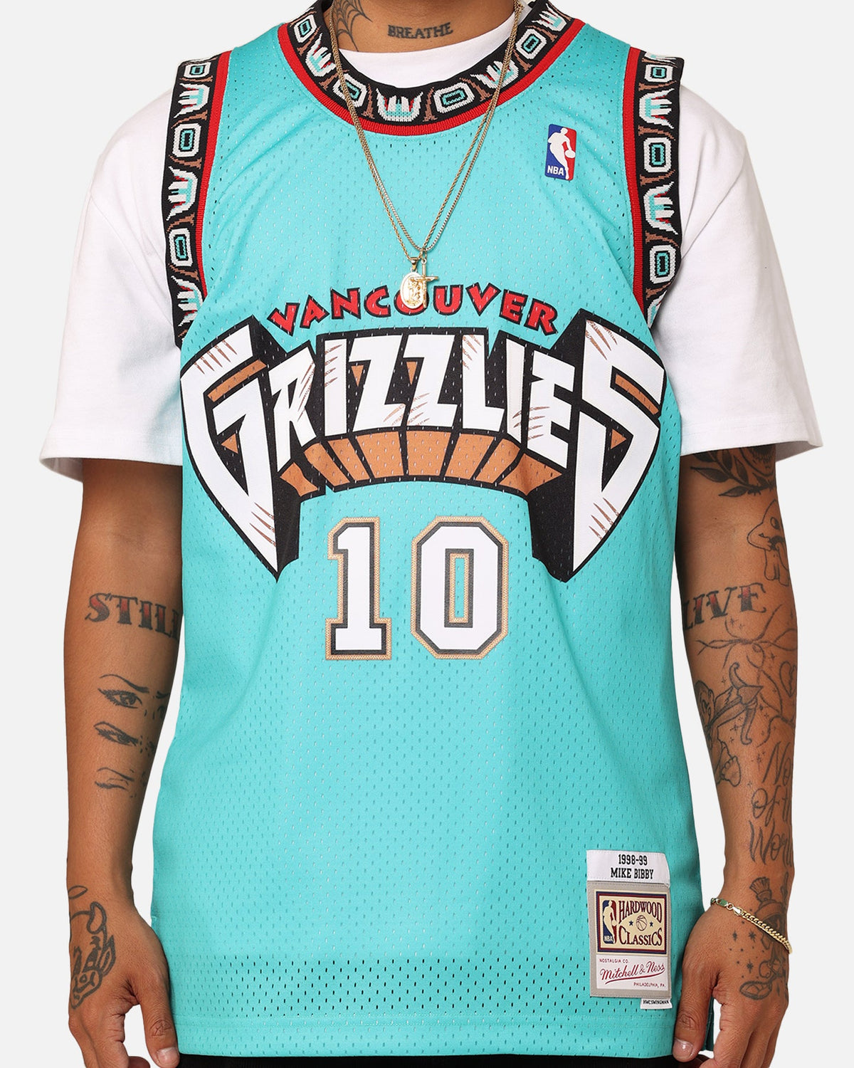 Mitchell & Ness Vancouver Grizzlies Mike Bibby '98-'99 #10 Swingman Jersey Teal