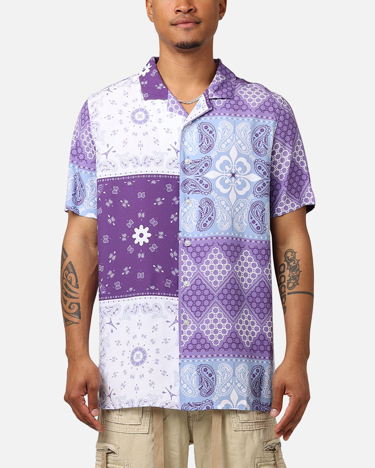 Carré Bandana Ultra Button Up Shirt Purple