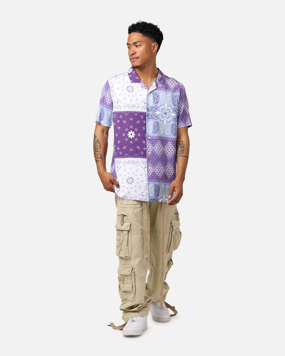 Carré Bandana Ultra Button Up Shirt Purple