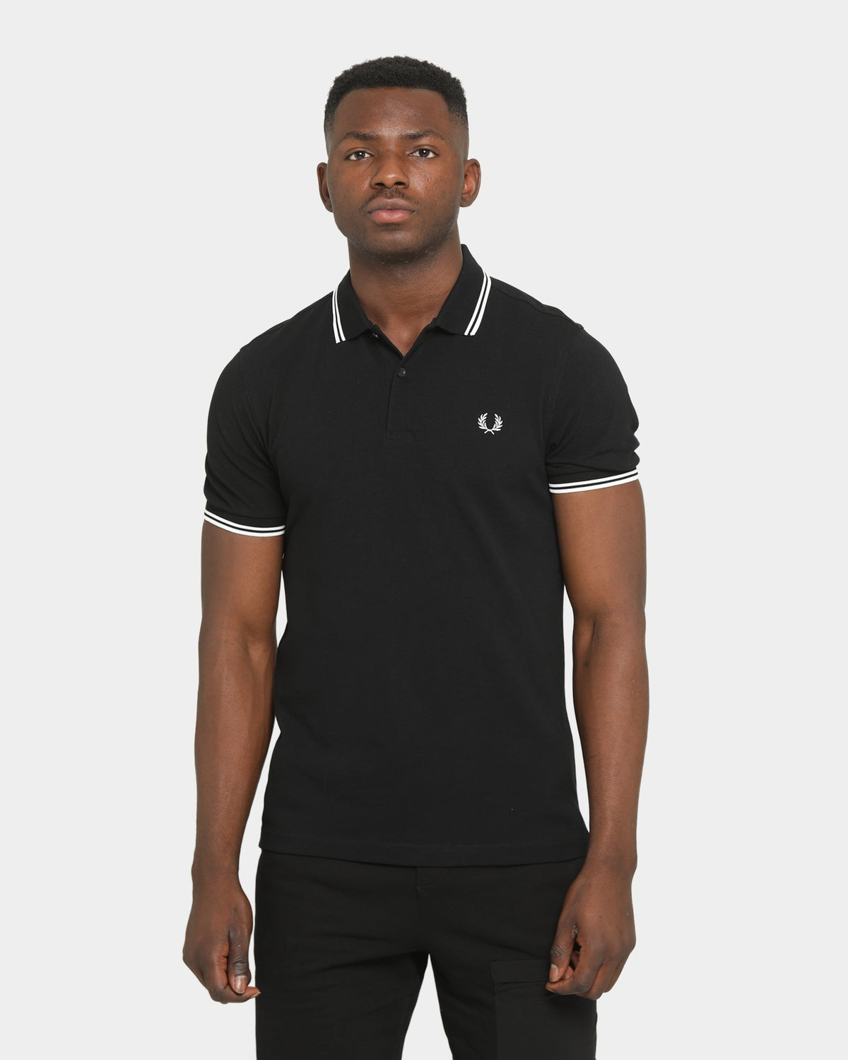 Fred Perry Twin Tipped Polo Shirt Black/White/White