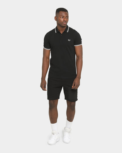 Fred Perry Twin Tipped Polo Shirt Black/White/White