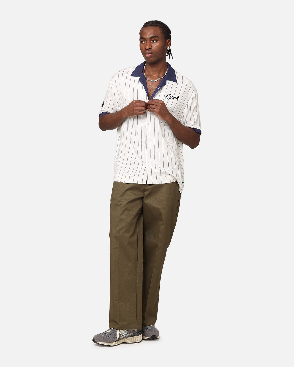 Carre Base Short Sleeve Button Up Shirt Off White