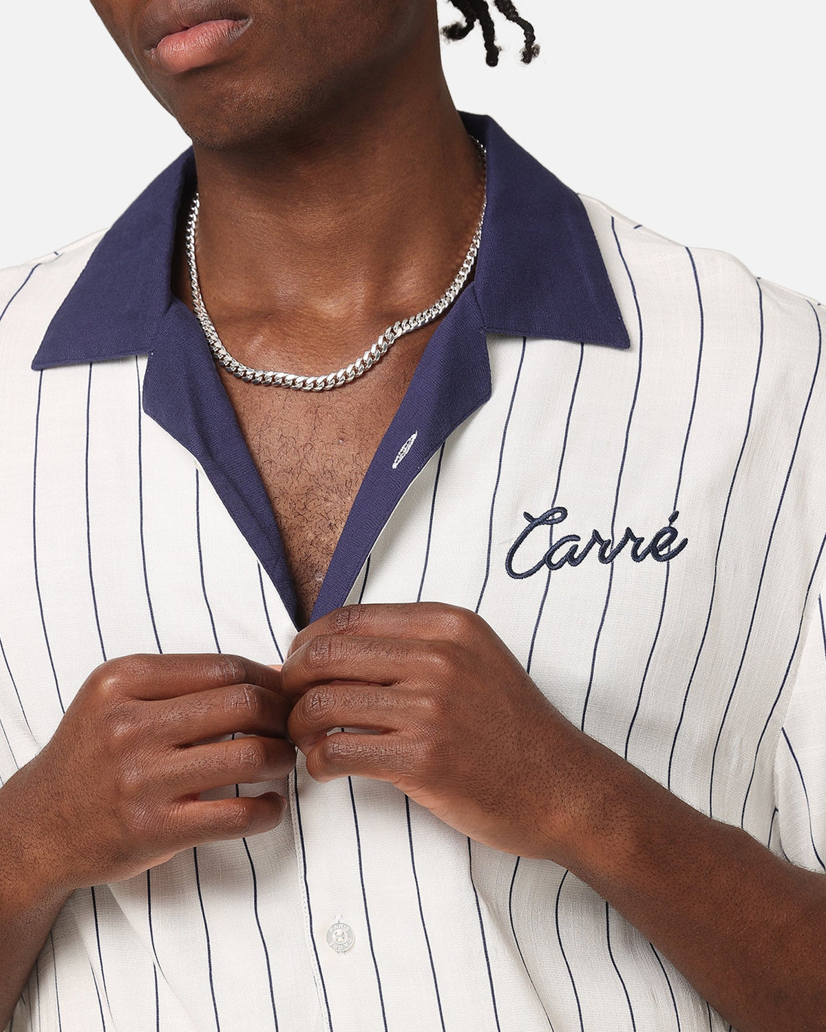 Carre Base Short Sleeve Button Up Shirt Off White
