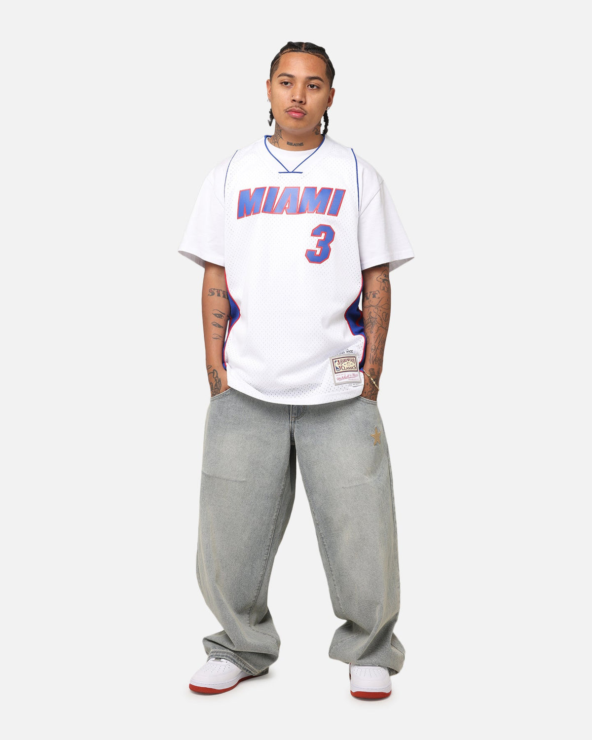 Mitchell & Ness Miami Heat Dwyane Wade #3 'Flags Collection' Jersey White