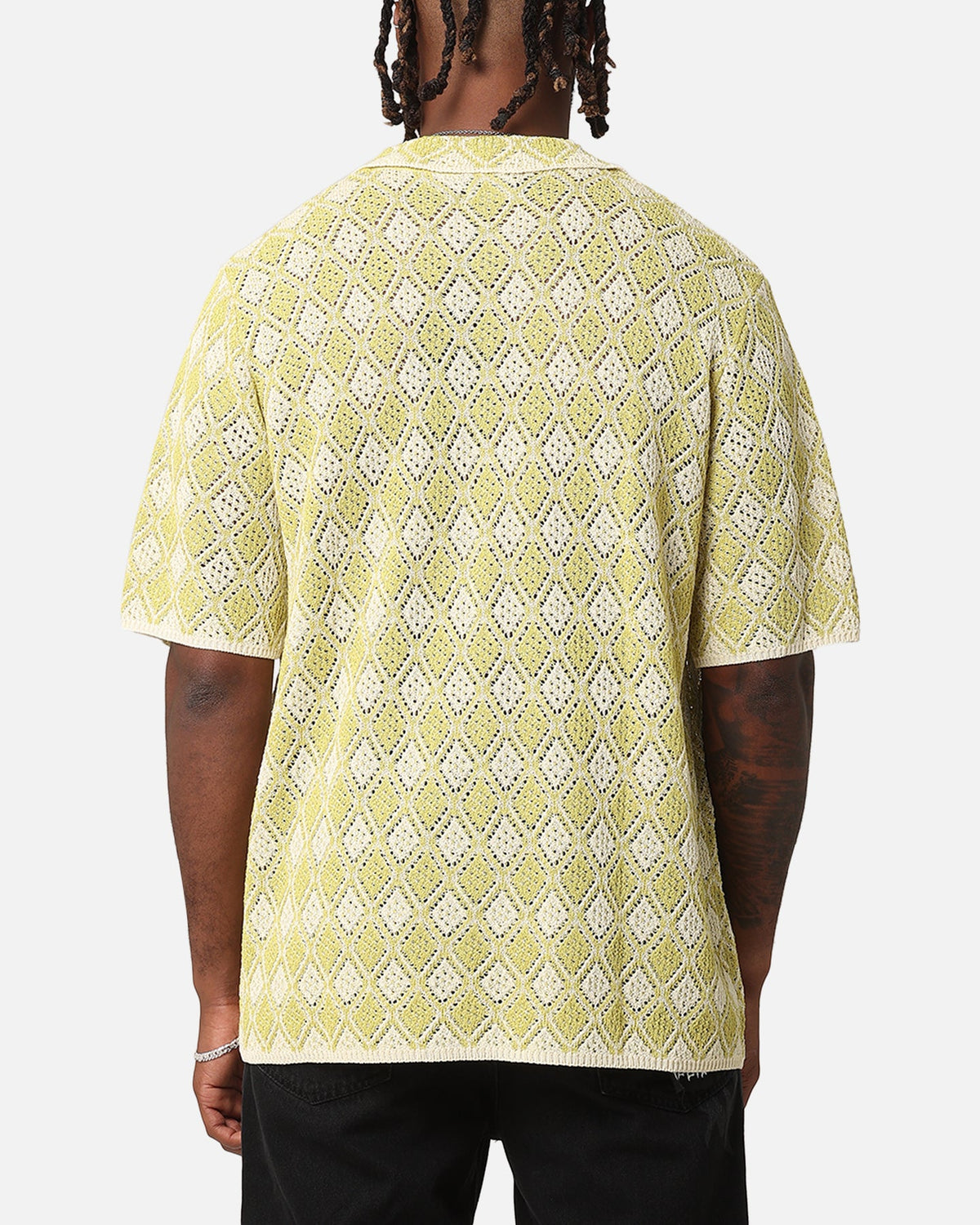 XXIII Diamonds Crochet Polo Shirt Lime