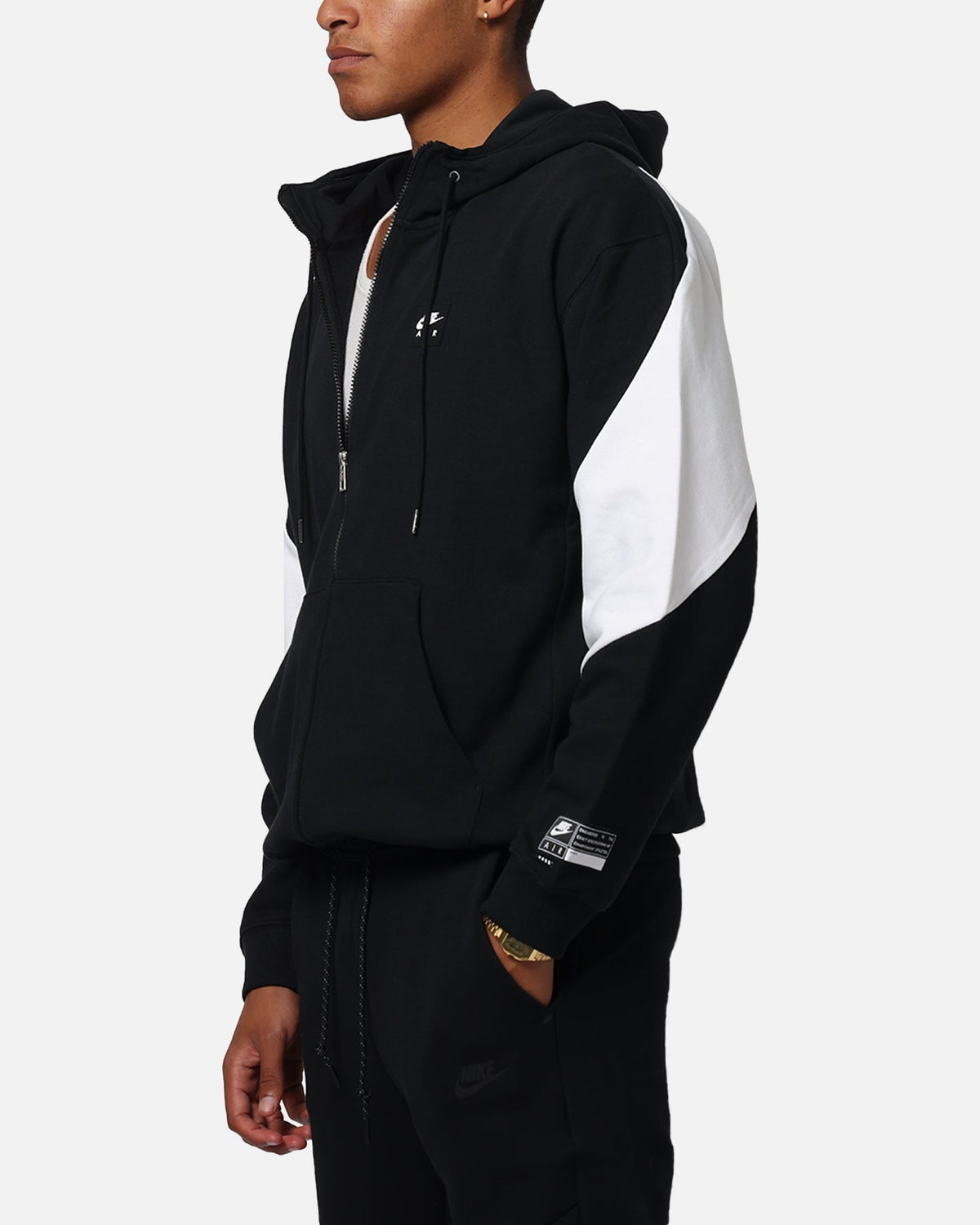 Nike Air Full-Zip Fleece Hoodie Black/White/White