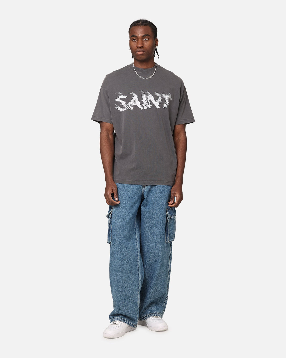 Saint Morta System Overload Boxy T-Shirt Charcoal