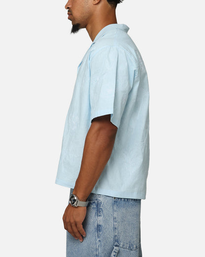 Carre Posy Button Up Shirt Light Blue/White