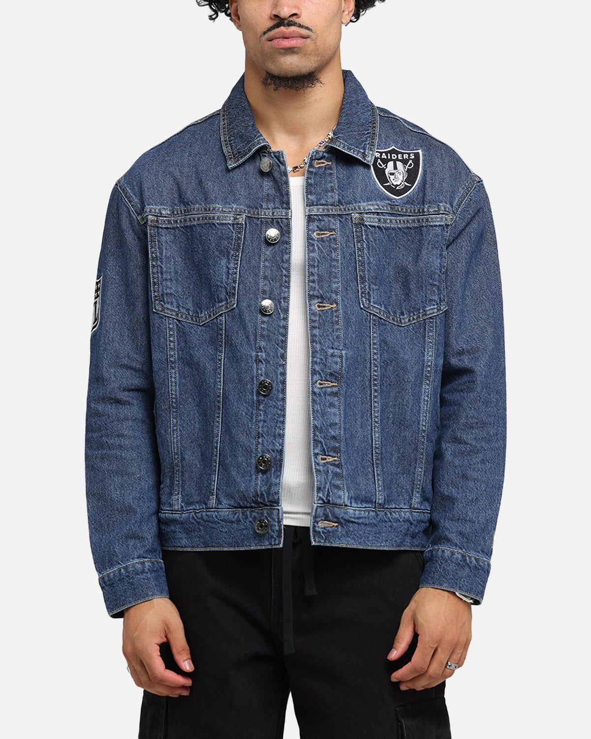 New Era Las Vegas Raiders NFL Denim Jacket Dark Blue