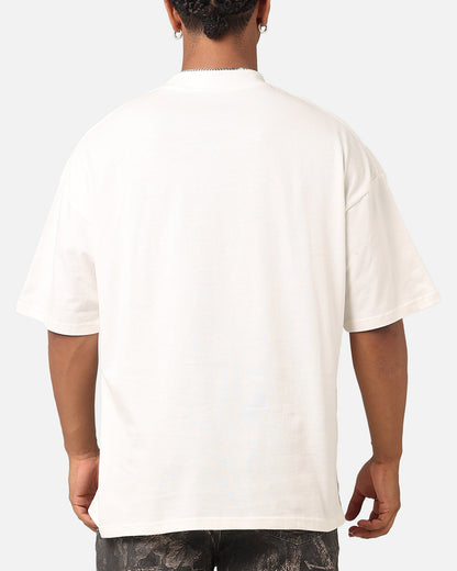 Carre Star Block Mock Neck T-Shirt Off White