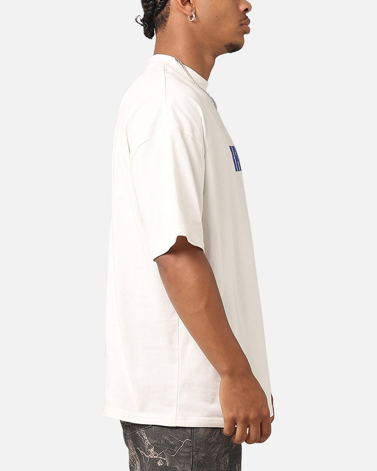 Carre Star Block Mock Neck T-Shirt Off White