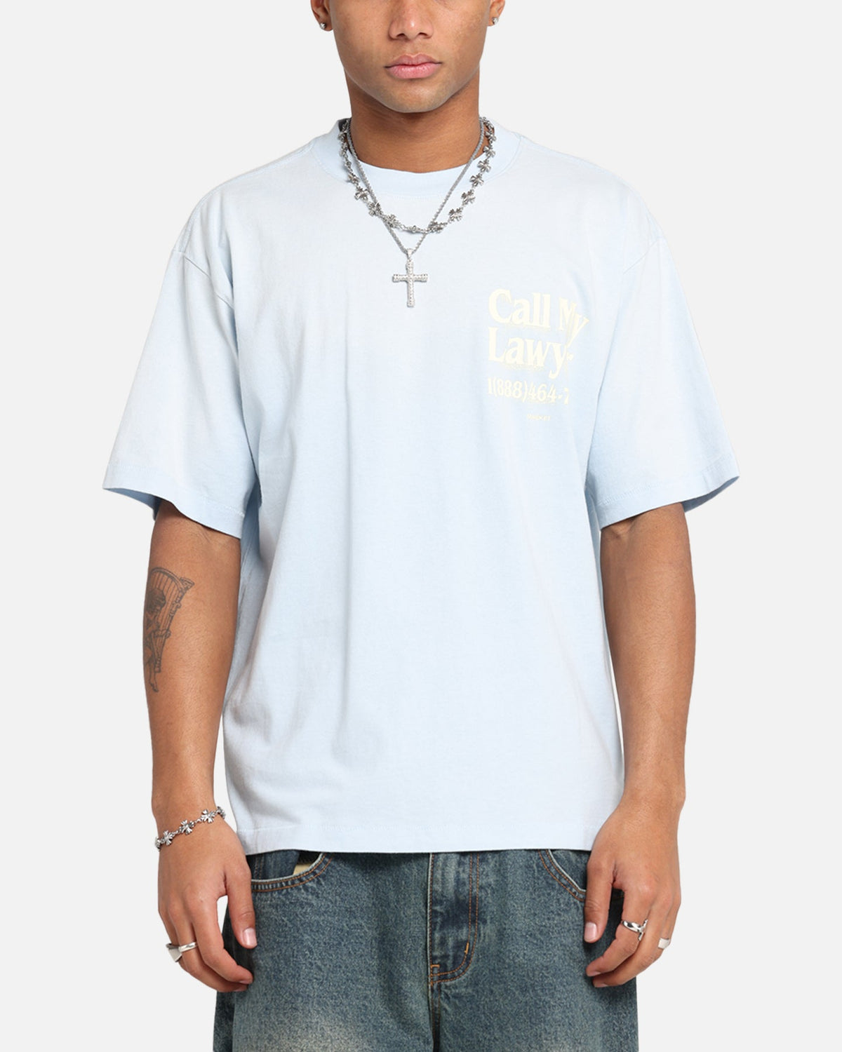 Market Call My Lawyer 3D T-Shirt Light Blue