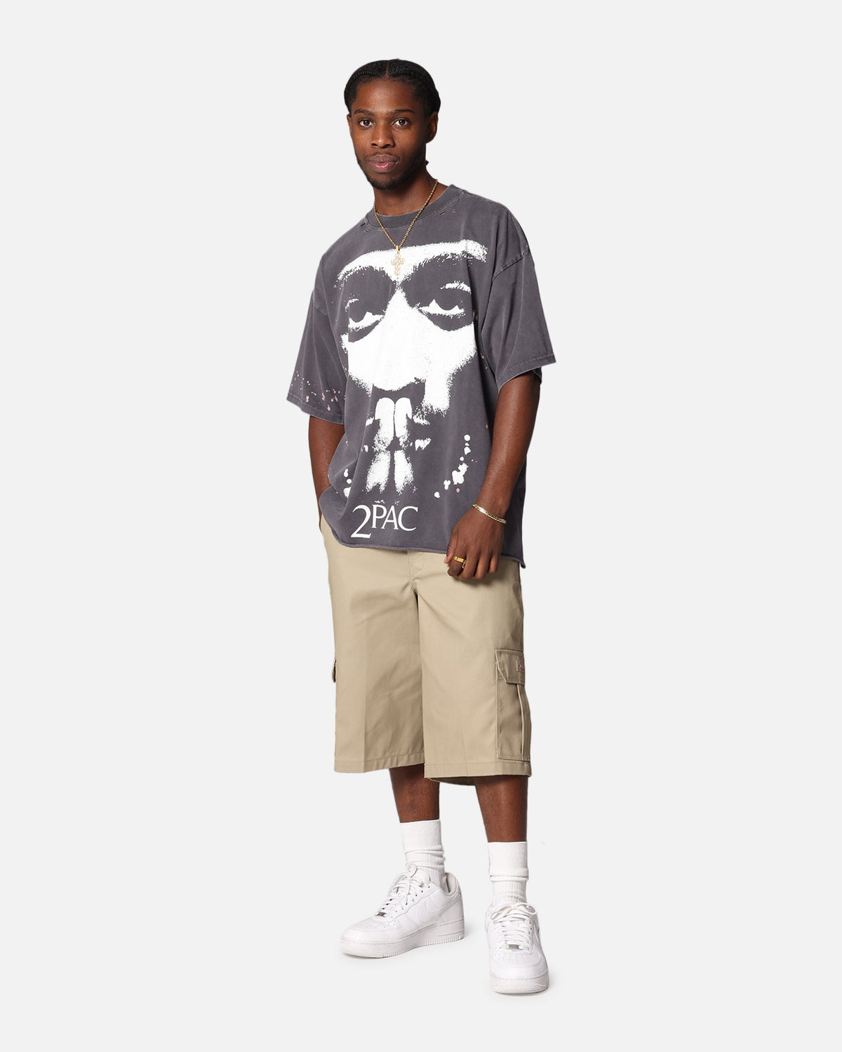 Tupac Blessed T-Shirt Washed Black