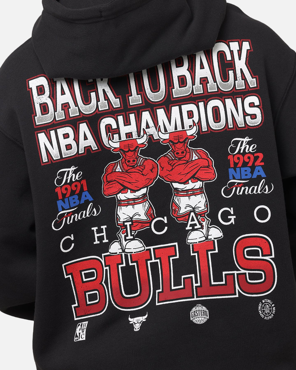 Mitchell & Ness Chicago Bulls Back To Back Hoodie Faded Black
