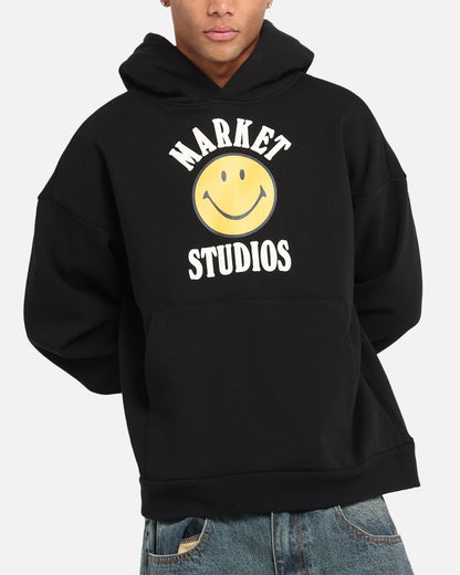 Market Smiley Lockup Hoodie Black