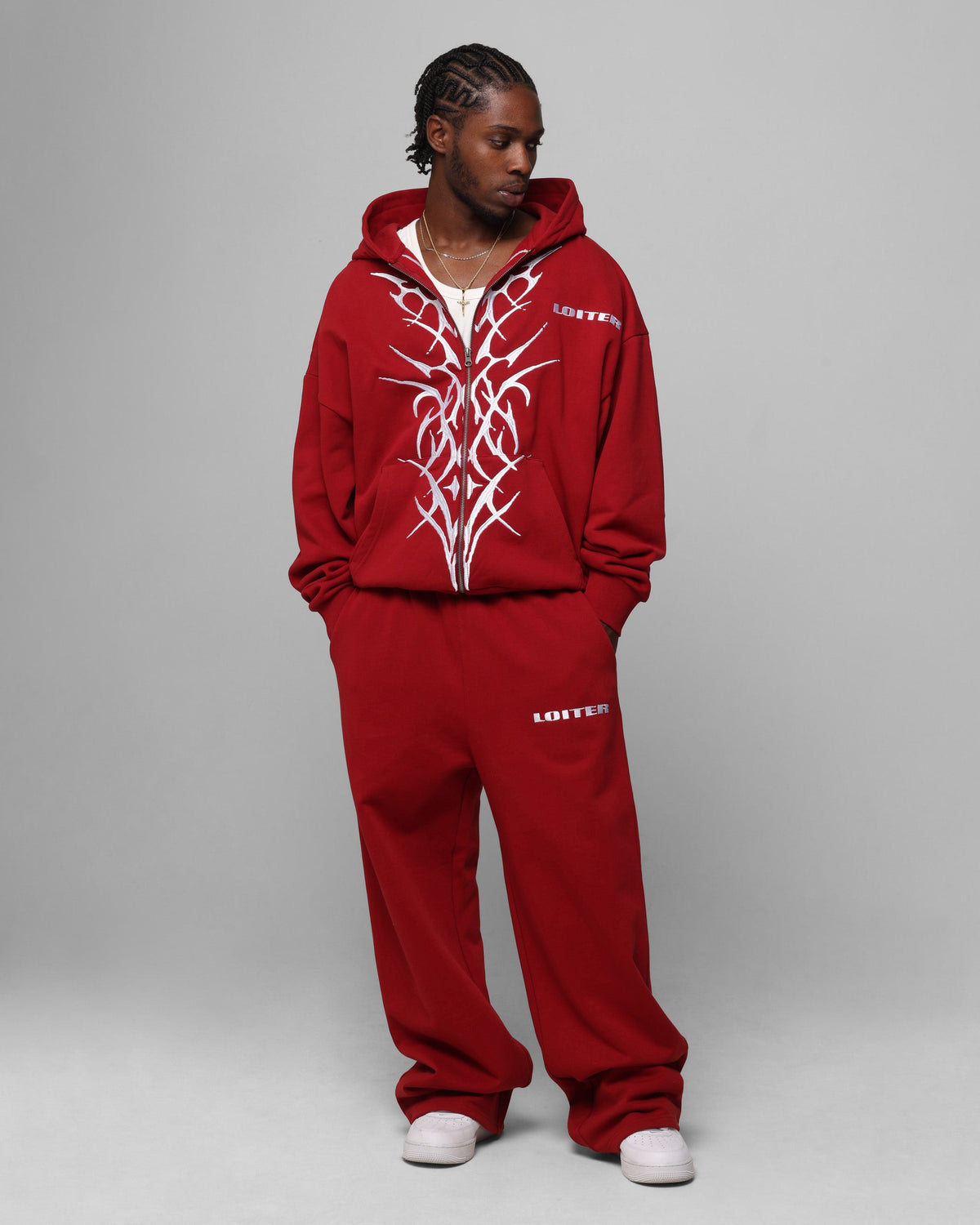 Loiter Blood Born Zip Hoodie Burgandy