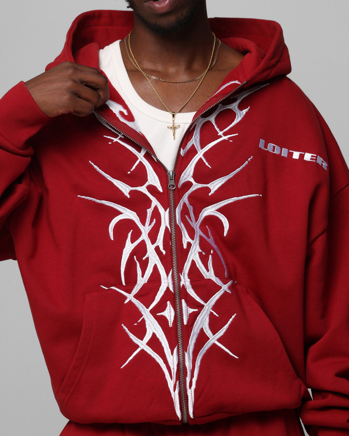 Loiter Blood Born Zip Hoodie Burgandy