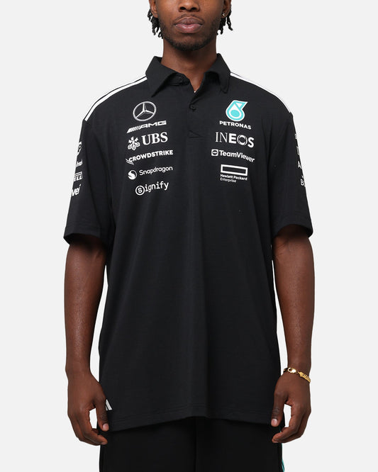 adidas x Mercedes-AMG PETRONAS Formula One F1 2025 Team Polo Shirt Black/White