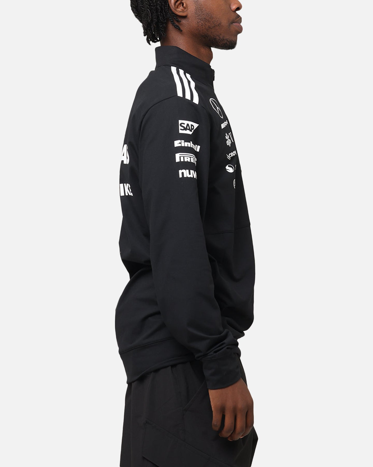 adidas x Mercedes-AMG PETRONAS Formula One F1 2025 Team Quarter Zip Jacket Black/White
