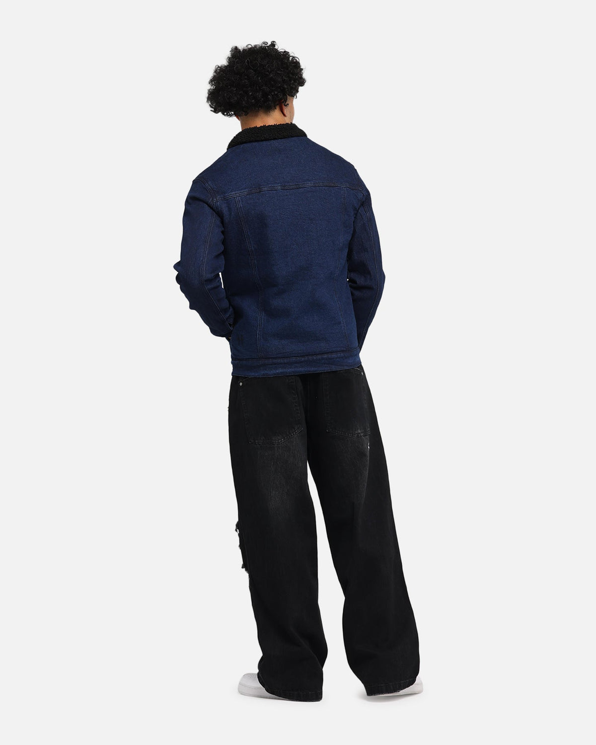 Saint Morta Sherpa Denim Zip Jacket Indigo/Black