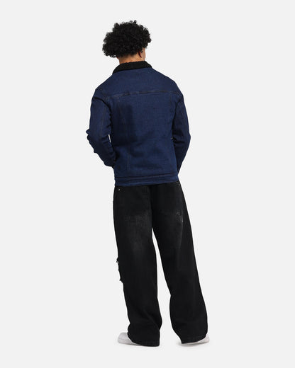 Saint Morta Sherpa Denim Zip Jacket Indigo/Black