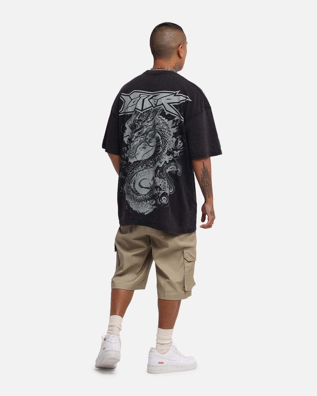 Loiter Draco Born T-Shirt Black Acidwash
