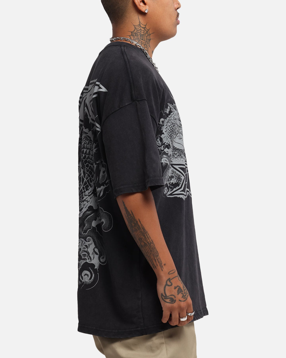 Loiter Draco Born T-Shirt Black Acidwash