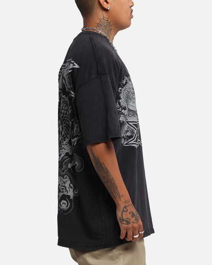 Loiter Draco Born T-Shirt Black Acidwash