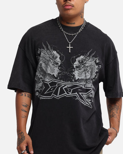 Loiter Draco Born T-Shirt Black Acidwash