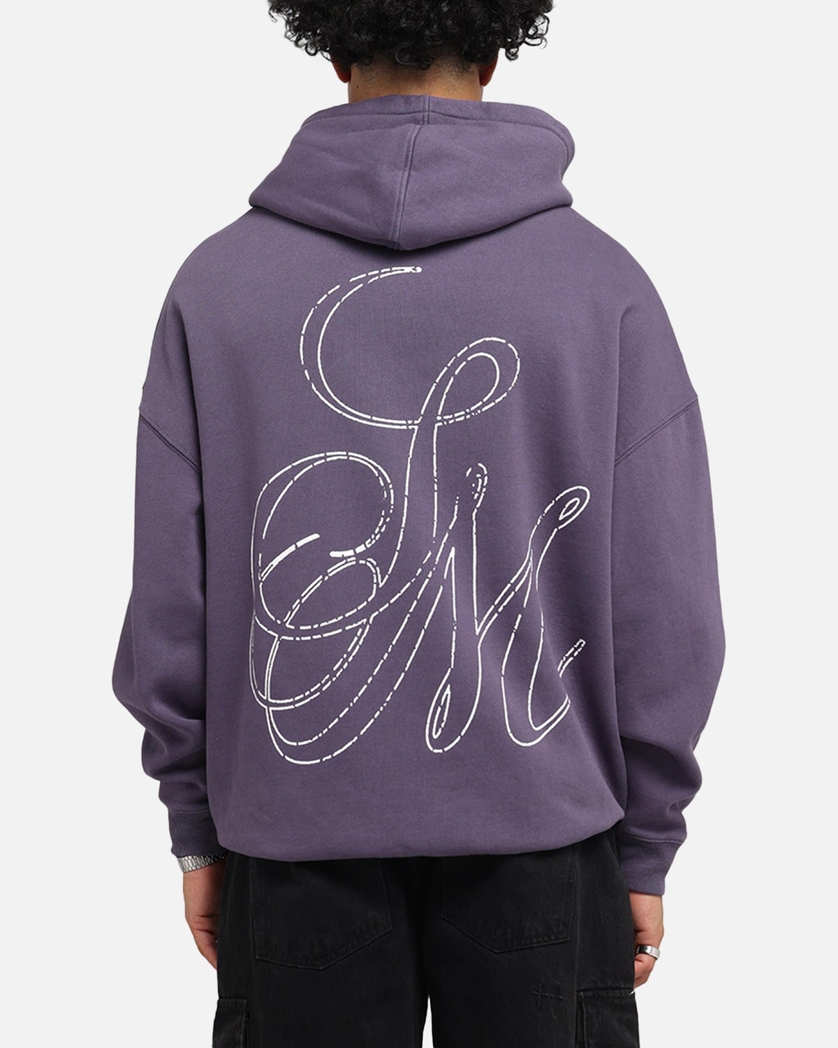 Saint Morta Cursive Boxy Hoodie Purple