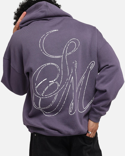 Saint Morta Cursive Boxy Hoodie Purple