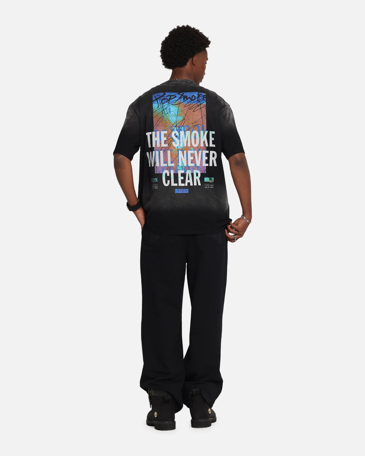 Pop Smoke Never Clear T-Shirt Black Wash