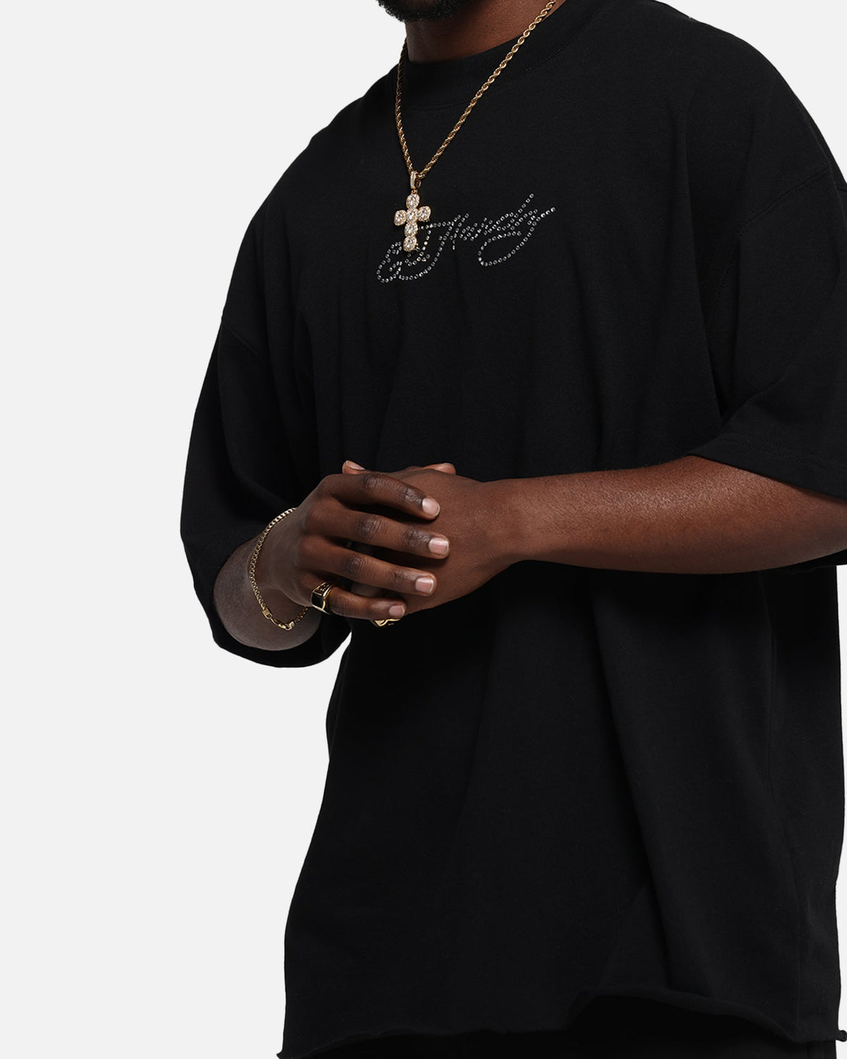 Ed Hardy Techno Rhinestone T-Shirt Black