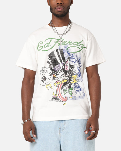 Ed Hardy Wolf Vintage T-Shirt Off White