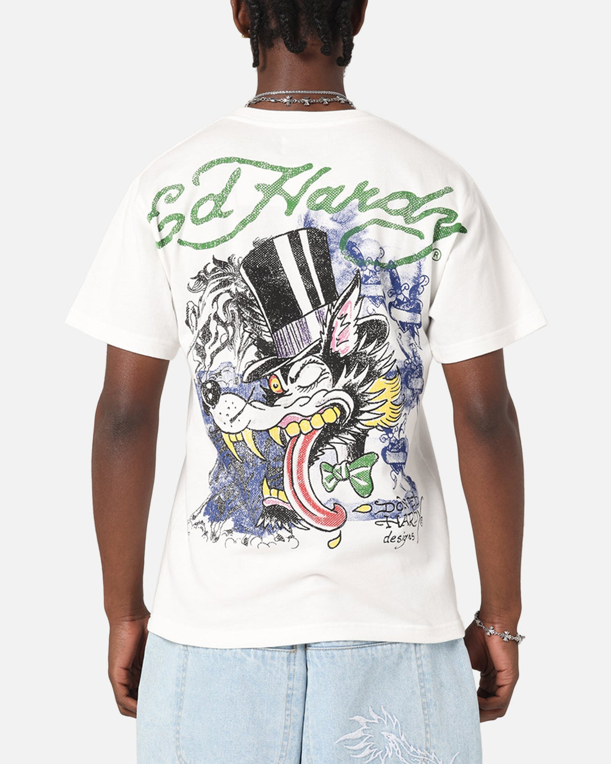 Ed Hardy Wolf Vintage T-Shirt Off White