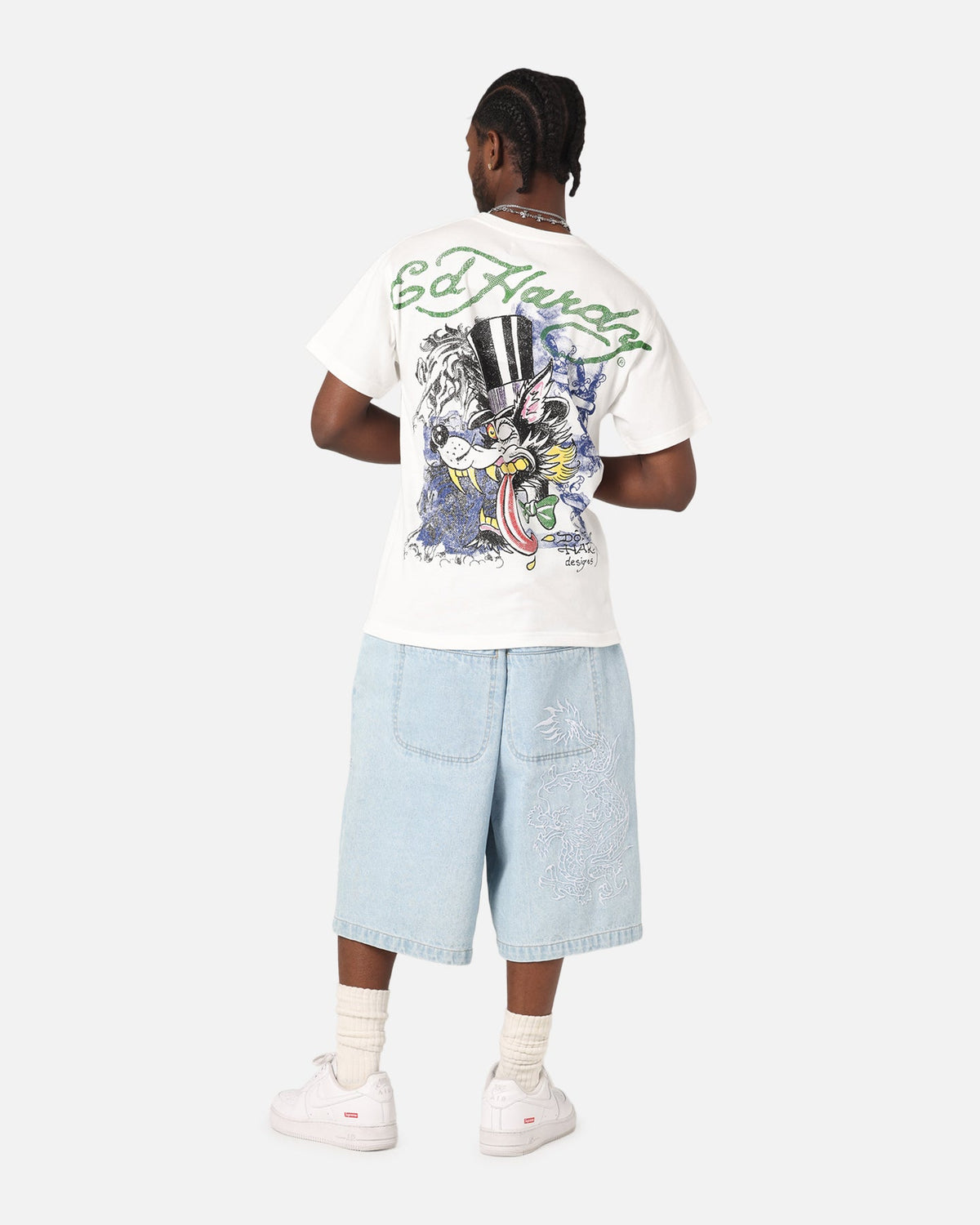 Ed Hardy Wolf Vintage T-Shirt Off White