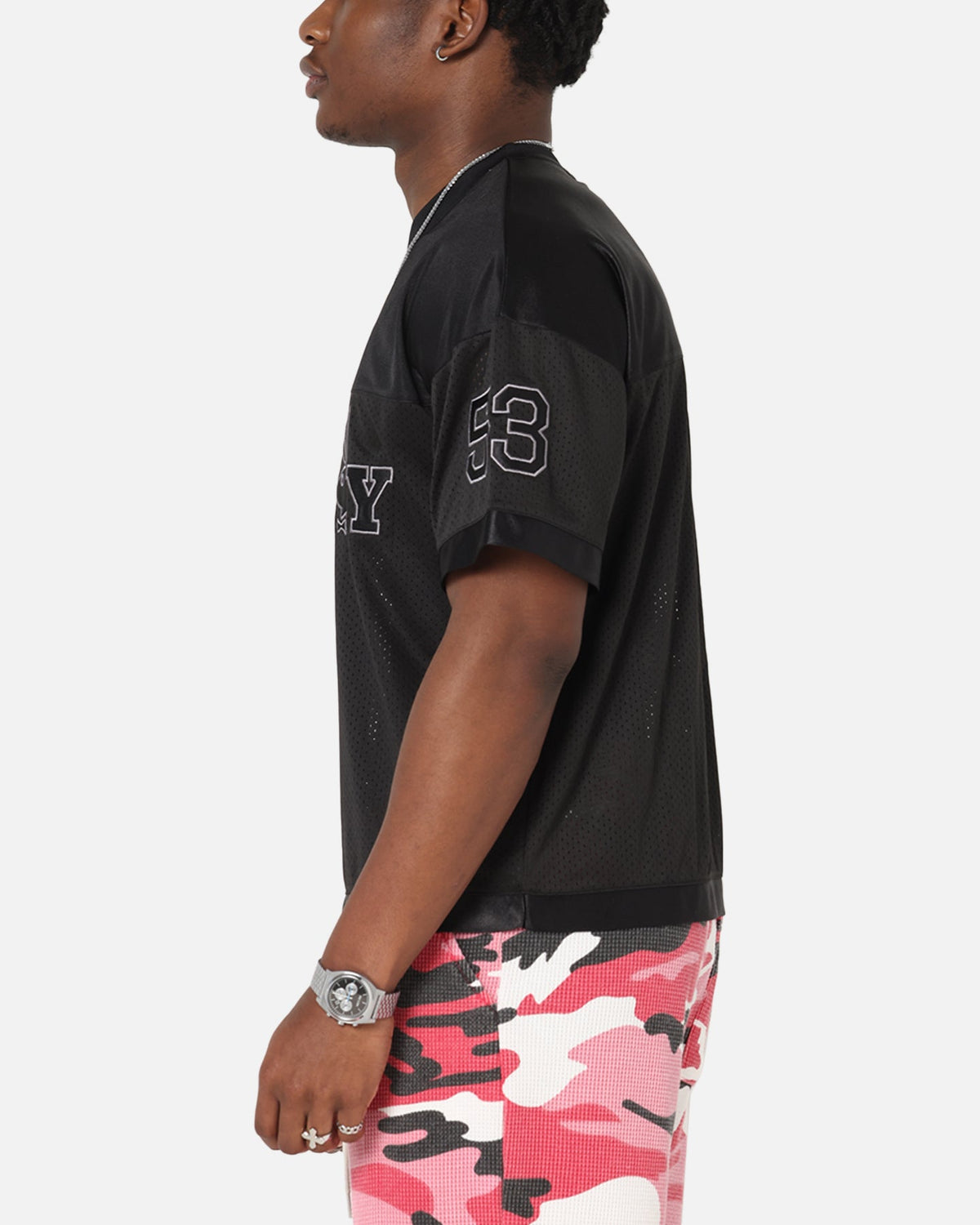 Playboy Boxy Football Jersey Black