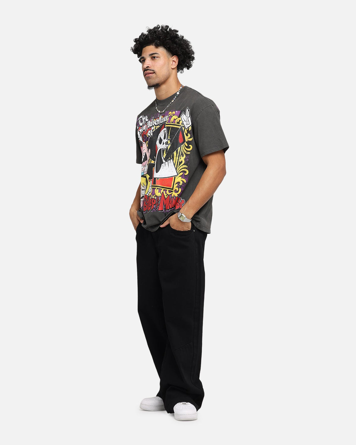 American Thrift X Cartoon Network Grim Adventures Heavy T-Shirt Black Wash