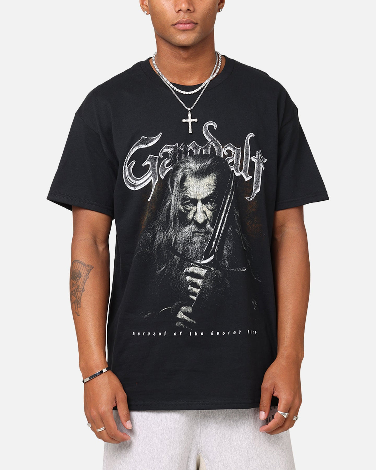Goat Crew X Lord Of The Rings Gandalf Fire T-Shirt Black