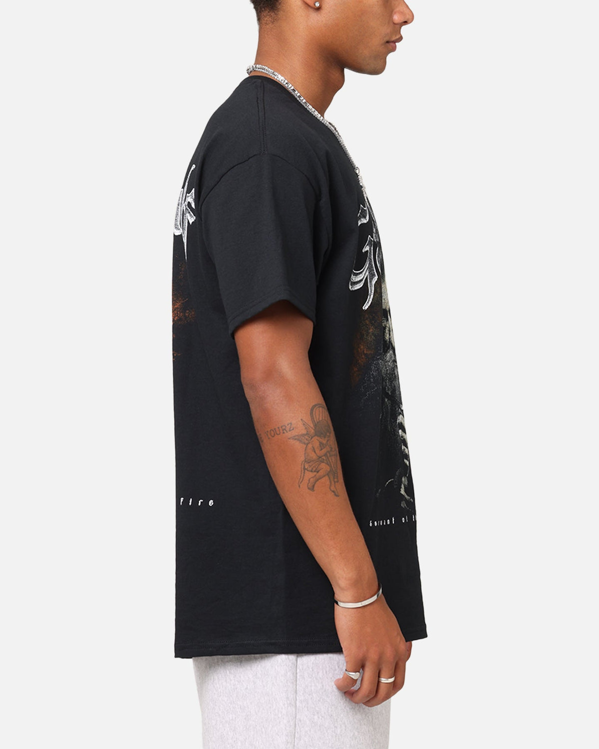 Goat Crew X Lord Of The Rings Gandalf Fire T-Shirt Black