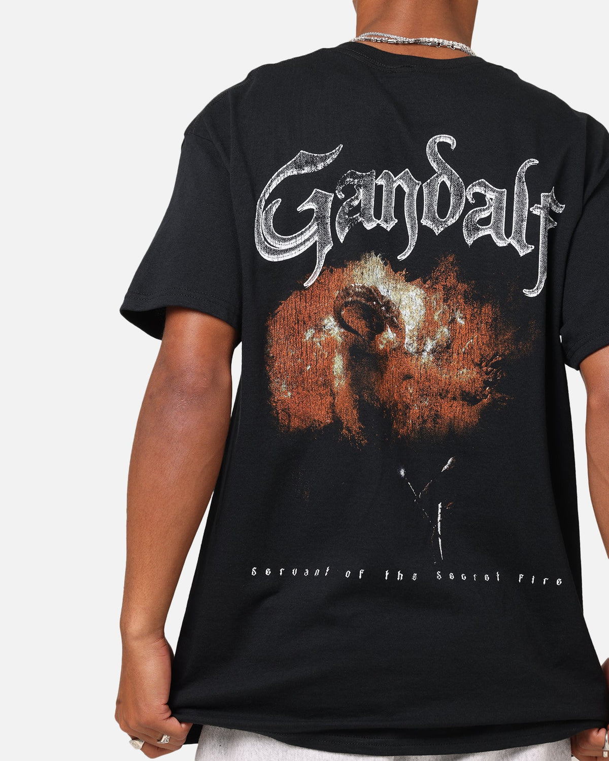 Goat Crew X Lord Of The Rings Gandalf Fire T-Shirt Black
