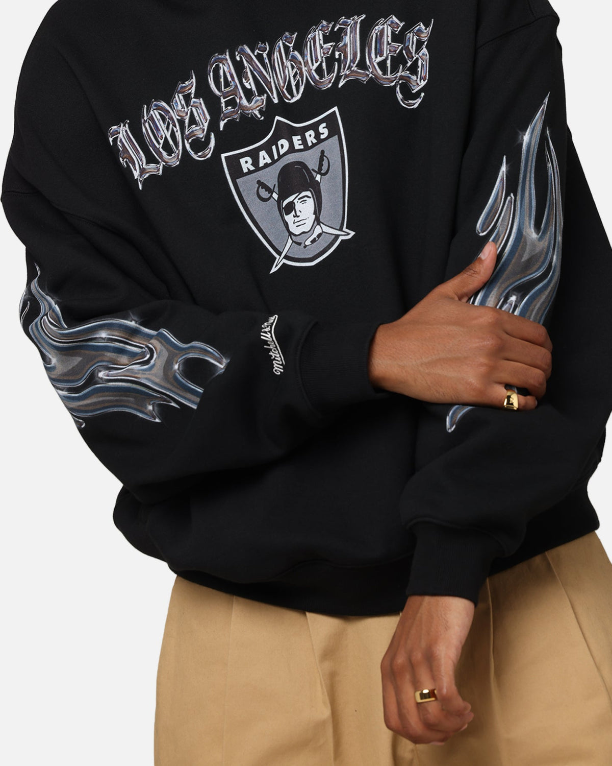 Mitchell & Ness Las Vegas Raiders Chrome Nation Hoodie Black