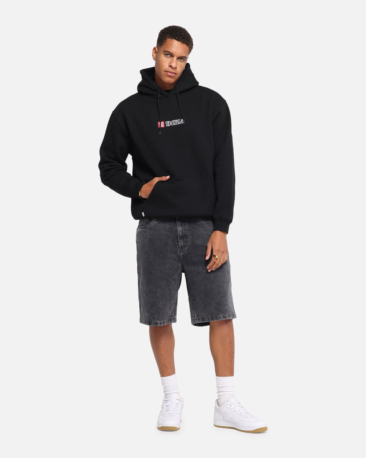 S Double S-Cube Block Hoodie Black